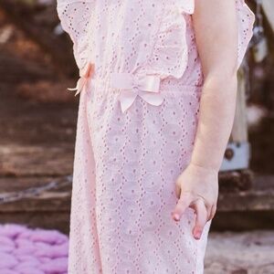 Pretty pink girls romper